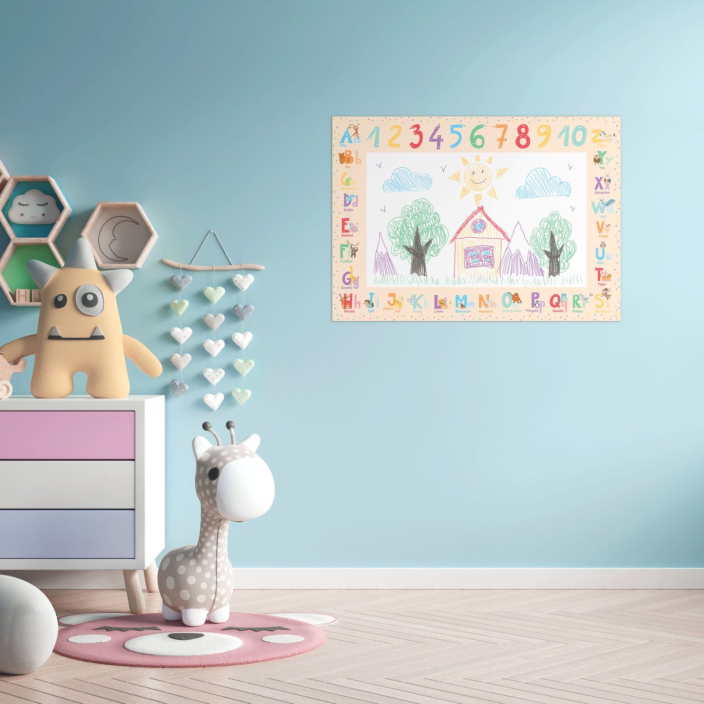 ABC Schreibtischunterlage aus Papier • A3 Malblock & Malunterlage für Kinder • orange • 50 Blatt • CreativeRobin