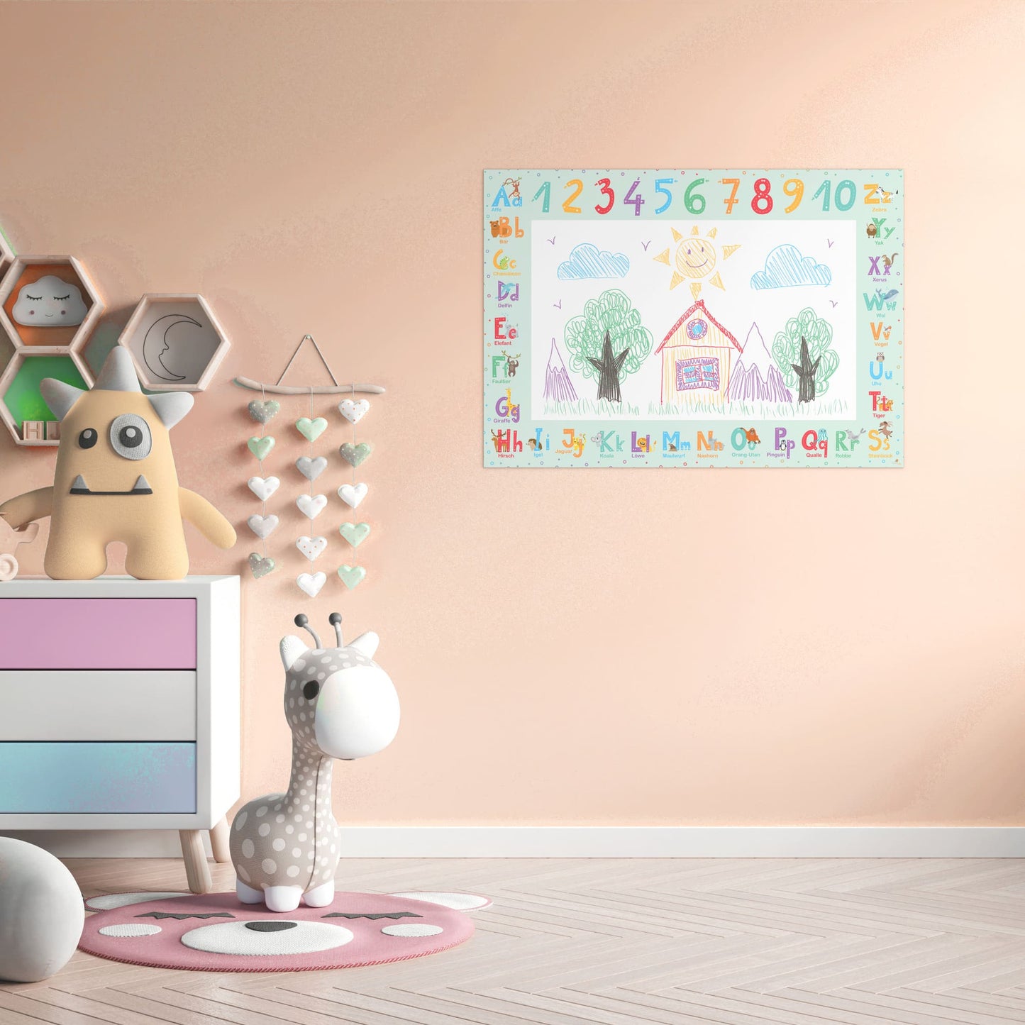 ABC Schreibtischunterlage aus Papier • DIN A3 Malblock und Schreibunterlage für Kinder • grün • 25 Blatt • CreativeRobin