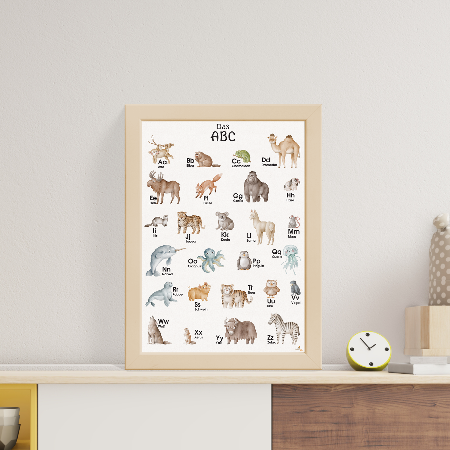 ABC Poster mit Tier Alphabet | A3 Größe