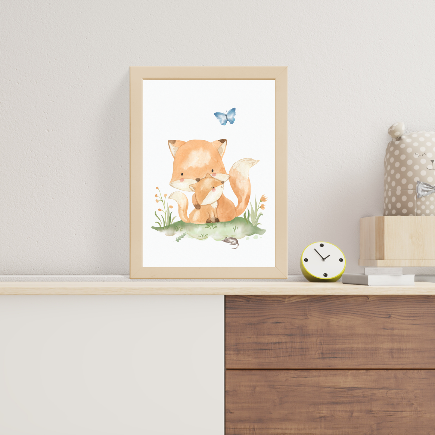 6er Boho Mutter & Baby Waldtiere Poster-Set fürs Kinderzimmer I Babyzimmer Deko
