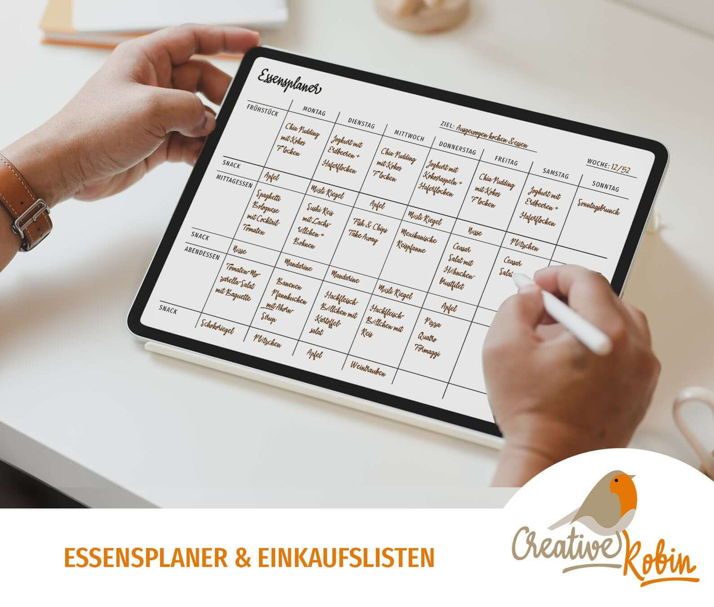 ESSENSPLANER für die ganze Familie mit Einkaufsliste | Plane die Gerichte für die Woche und mach dir direkt eine Einkaufsliste.