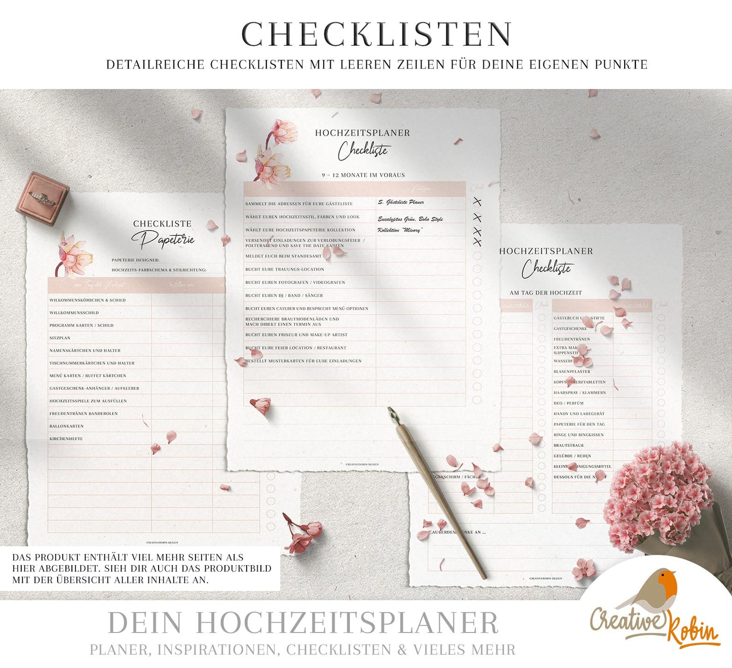 HOCHZEITSPLANER | Hochzeitsplanung Buch | Trauzeugin Planer | Hochzeit planen Checkliste | Hochzeit DIY | 130 Seiten Pdf Planner A4