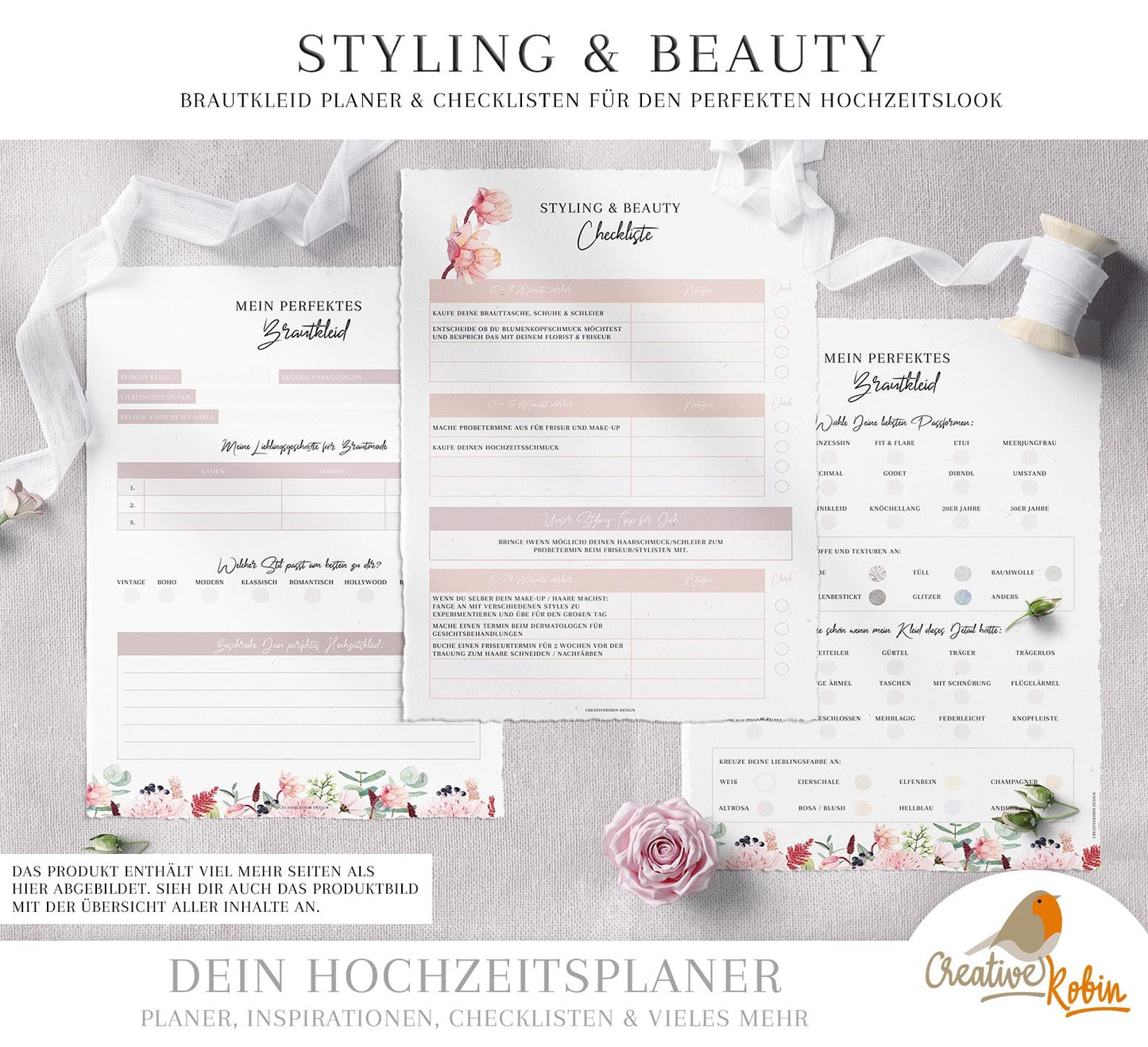 HOCHZEITSPLANER | Hochzeitsplanung Buch | Trauzeugin Planer | Hochzeit planen Checkliste | Hochzeit DIY | 130 Seiten Pdf Planner A4