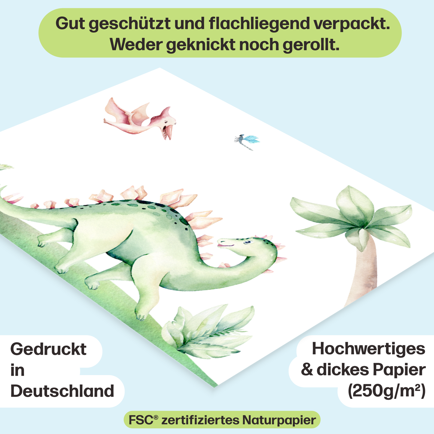 6er Dino Poster-Set fürs Kinderzimmer I Babyzimmer Deko