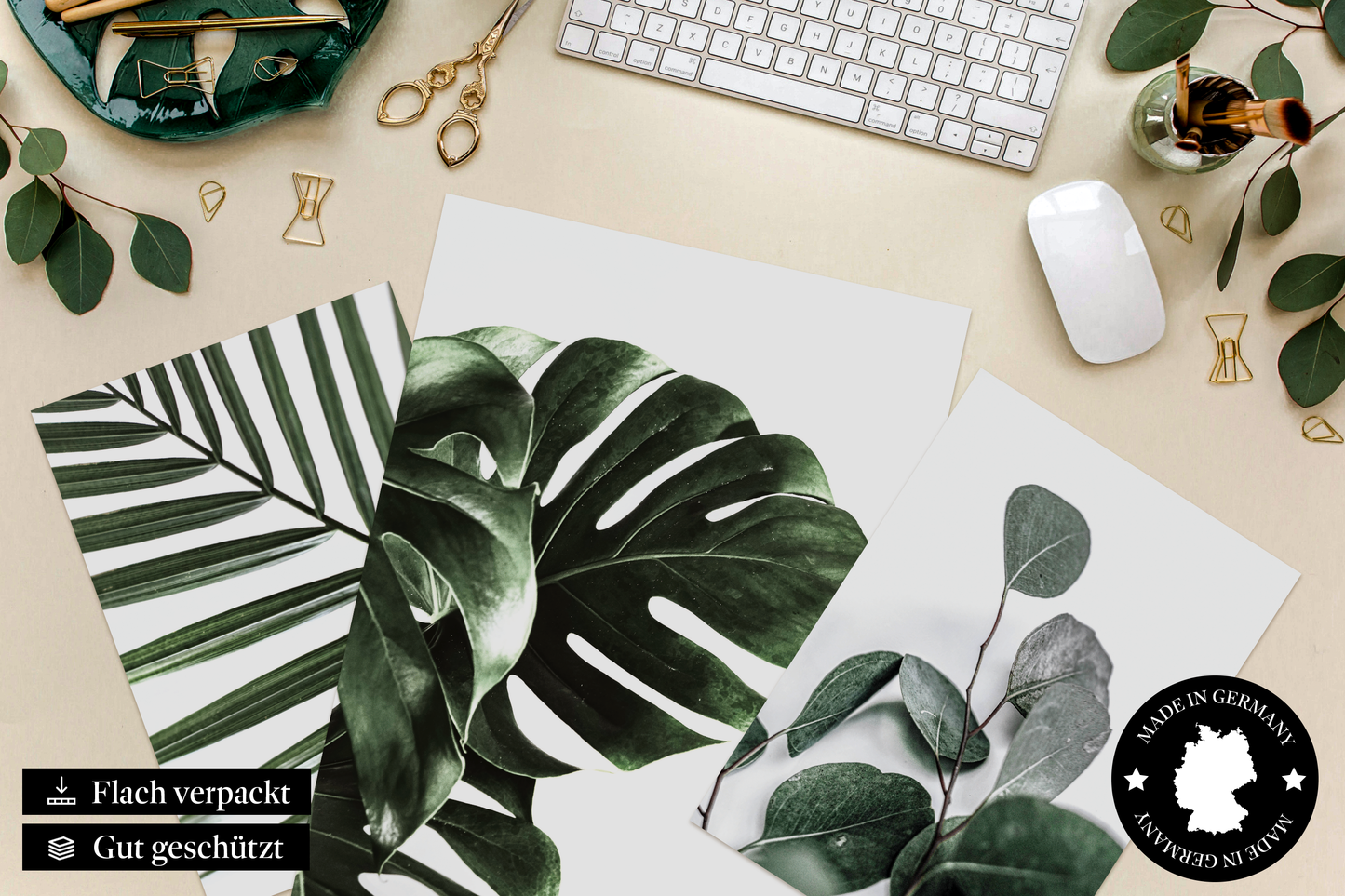 » Monstera Pflanzen « Poster Set als Wohnzimmer Deko | 4x A3 + 2x A4 Wandbilder Collage | ohne Rahmen