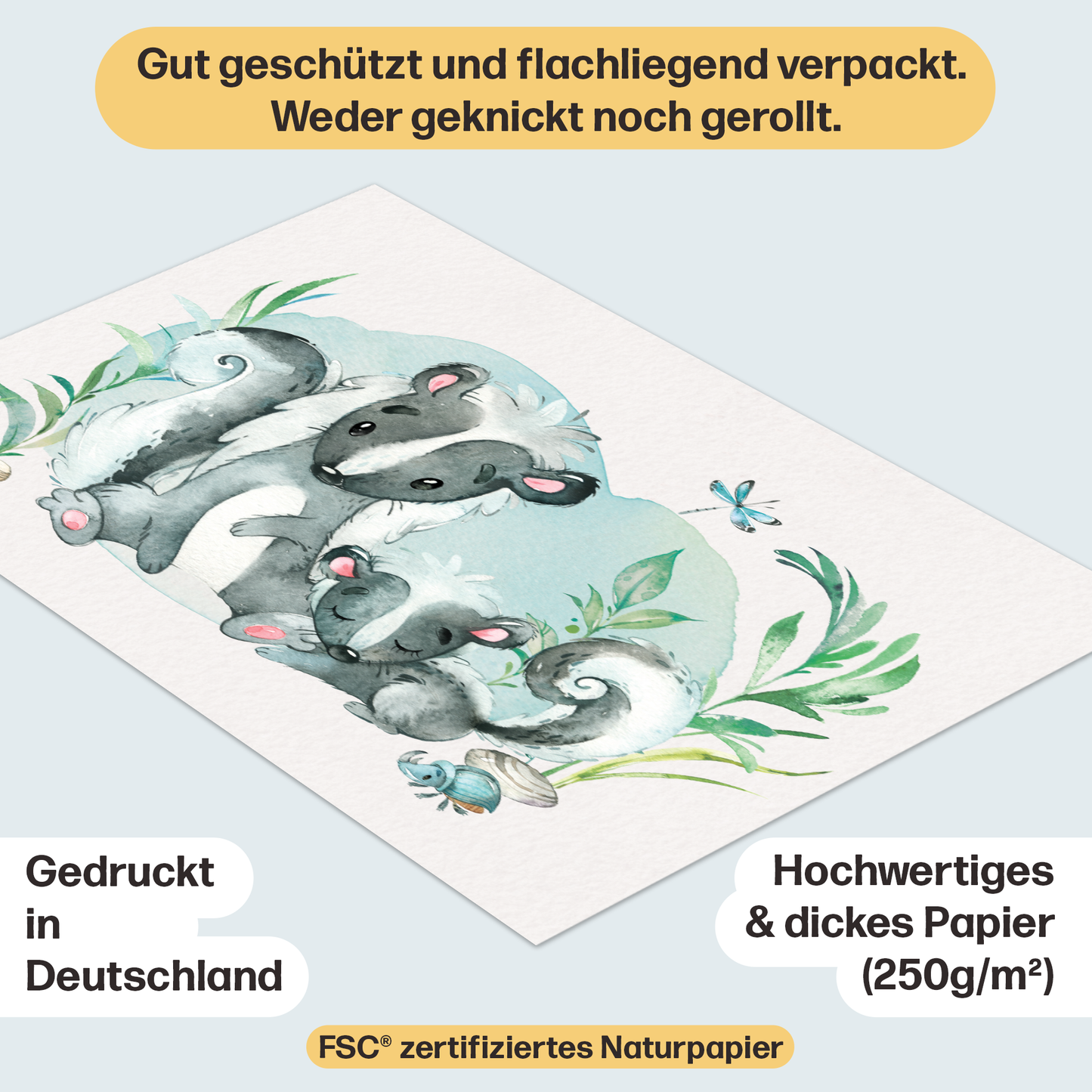 Exotische Mutter & Baby Tiere Poster-Set fürs Kinderzimmer I Babyzimmer Deko