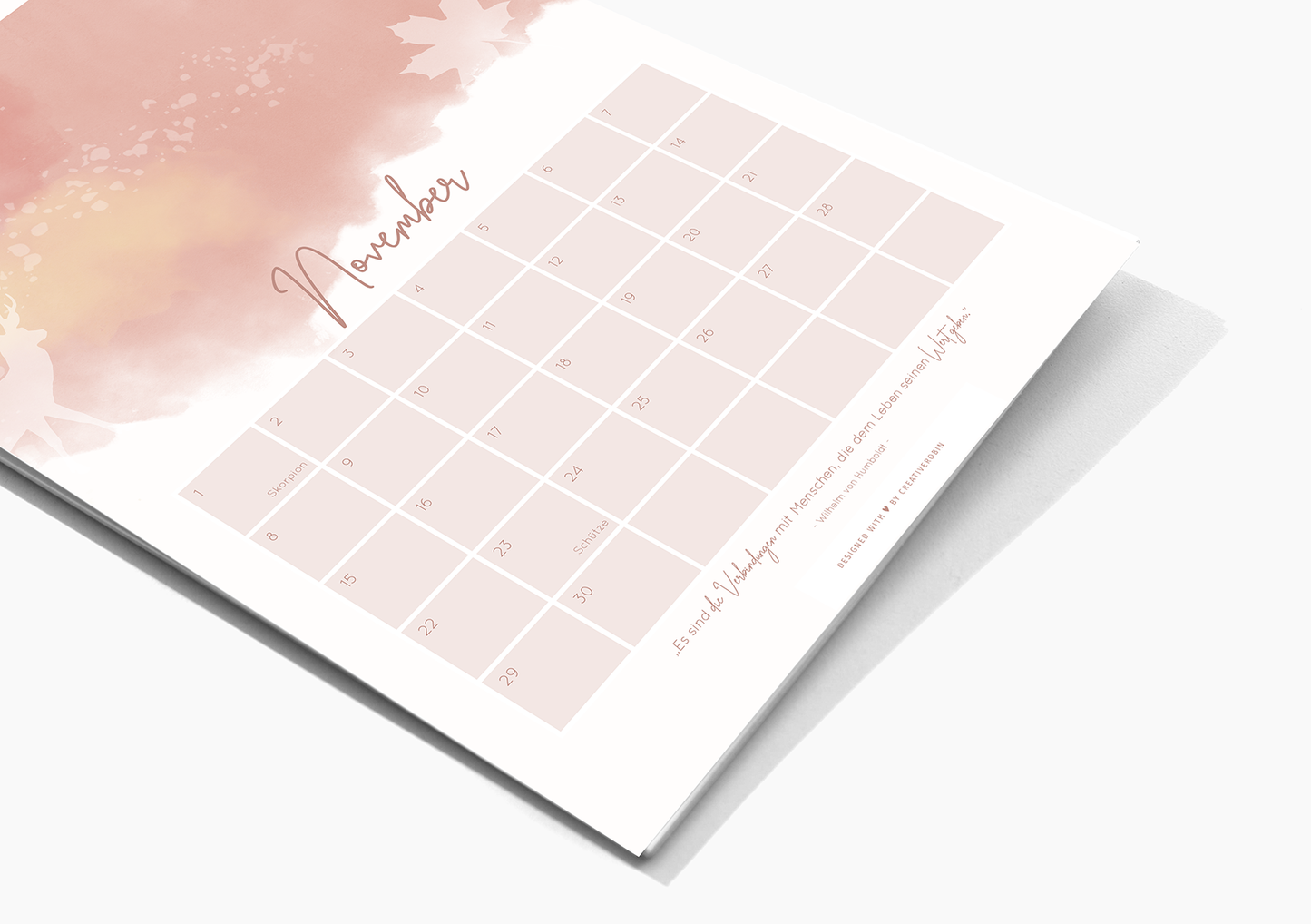 Fotokalender & Bastelkalender mit charmanten Sprüchen auf allen Seiten I Jahresunabhängiger Wandkalender