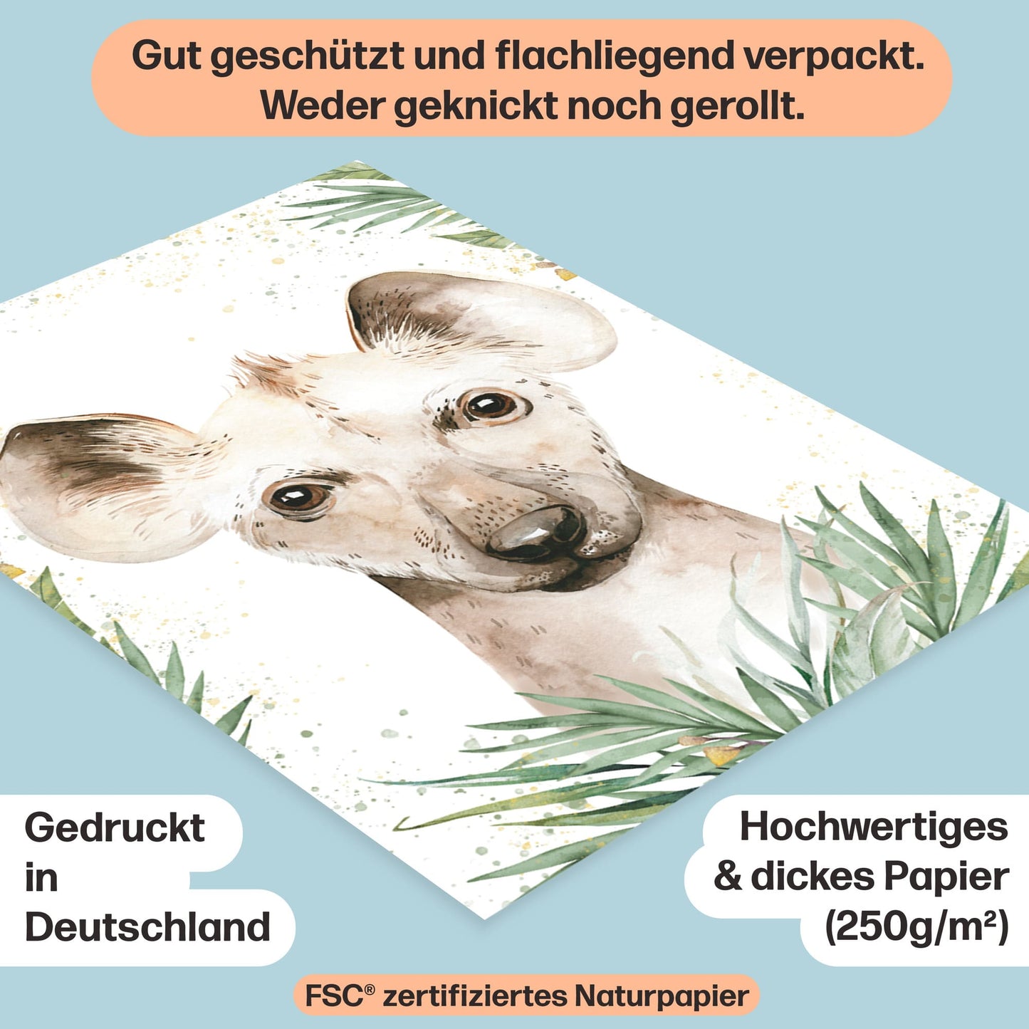 7er Poster Set Afrikanischer Baby Tiere der Savanne • DIN A4