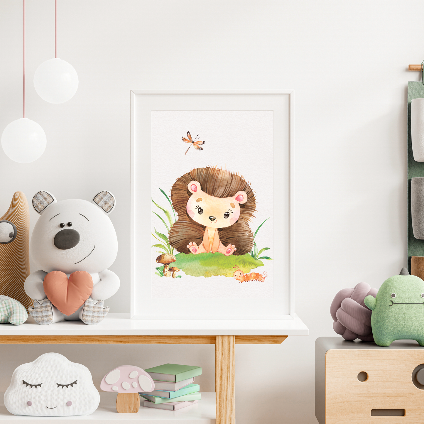 8er Waldtier Poster-Set fürs Kinderzimmer I Süße Babyzimmer Deko mit Elch, Biber, Häschen, Dachs & co.