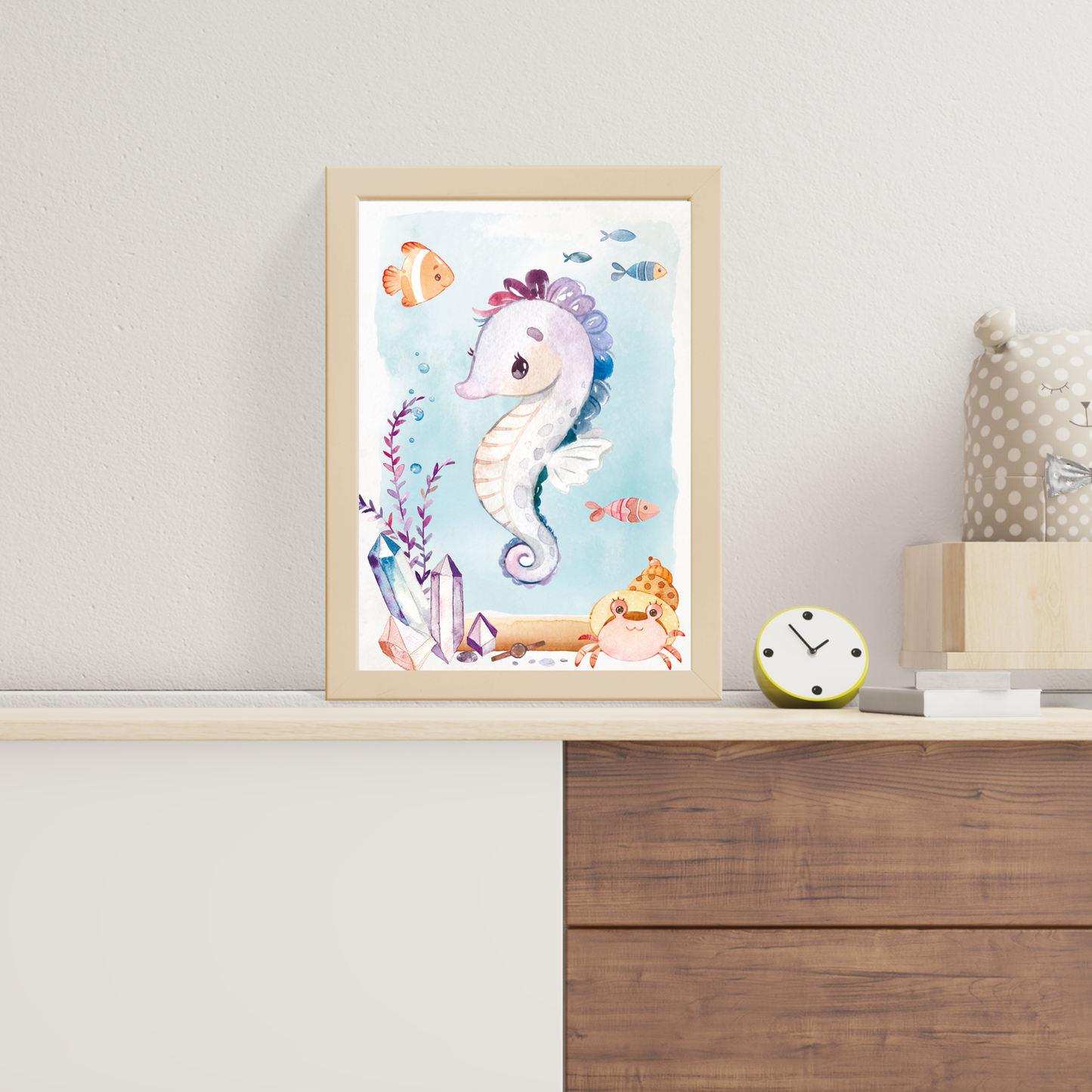 Meerestiere Poster-Set fürs Babyzimmer I Schildkröte, Wal, Seepferdchen & co. als schöne Kinderzimmer Deko I ohne Rahmen