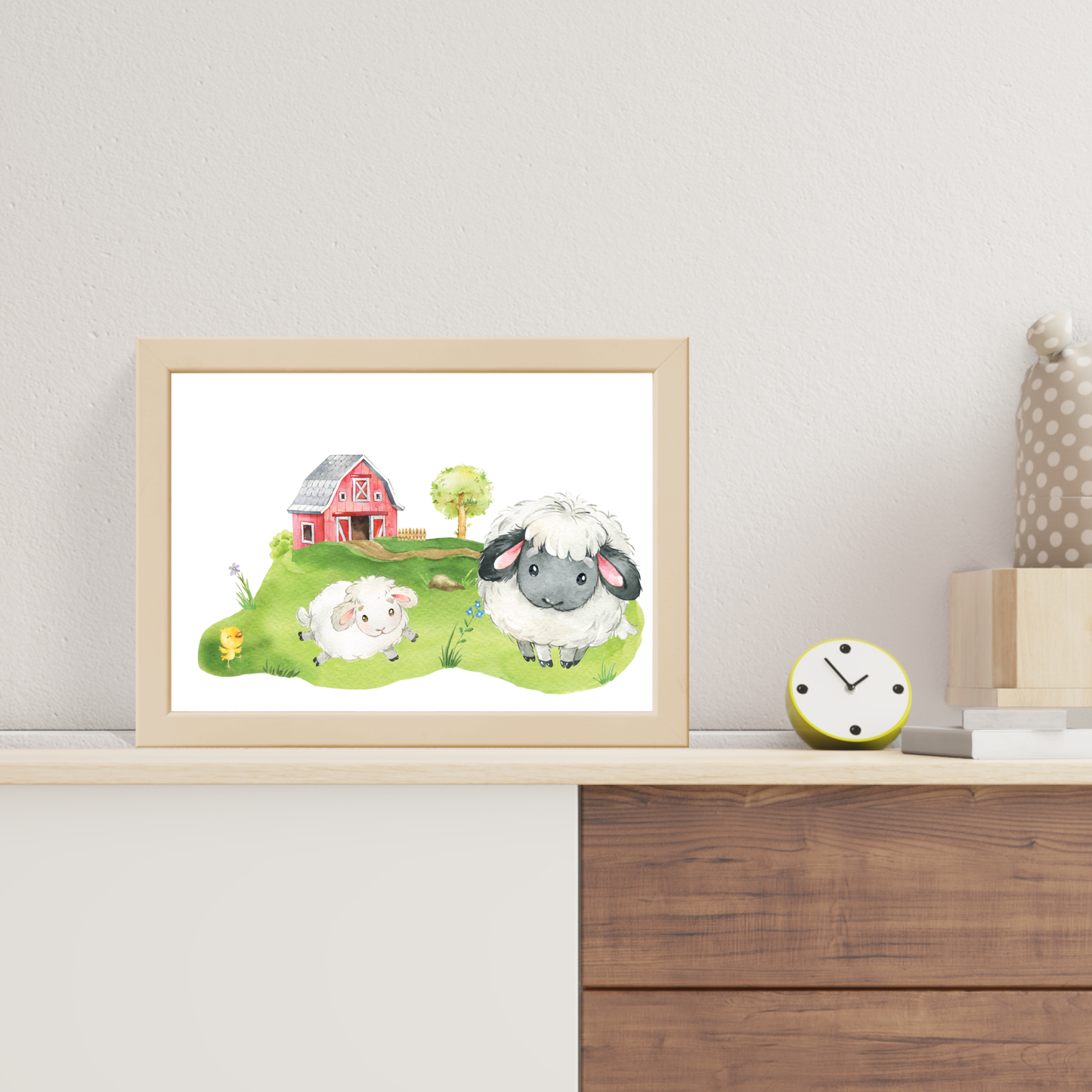 8er Poster Set von Farmtieren fürs Babyzimmer I Süße Kinderzimmer Deko mit Pferdchen, tapsigen Küken & co.