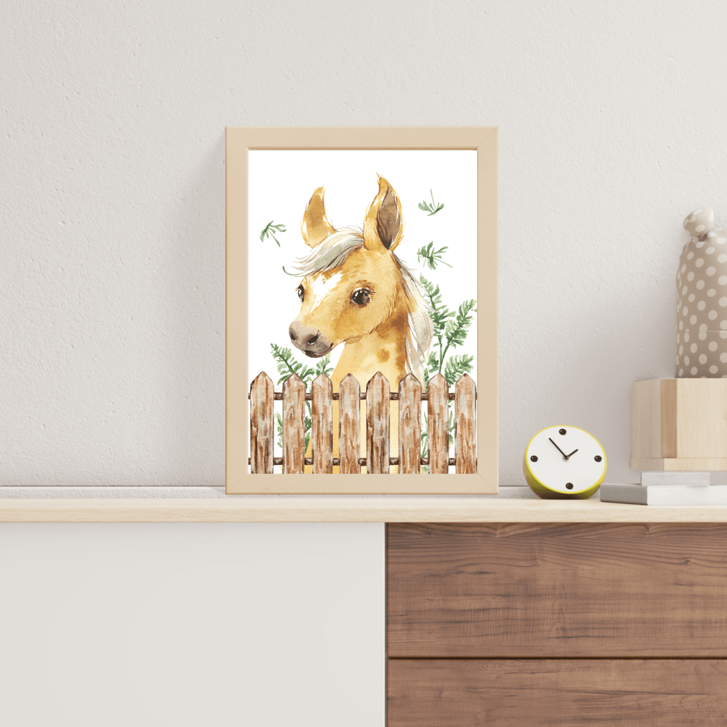 9er FarmTier Poster-Set fürs Kinderzimmer I Fohlen, Ferkel, Kalb, Entenküken uvm. als süße Babyzimmer Deko