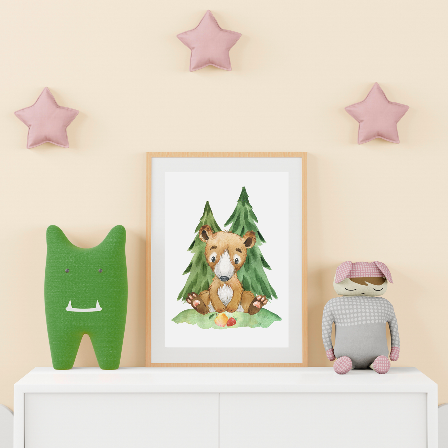 Süßes 6er Waldtier Poster-Set fürs Kinderzimmer I Schöne Babyzimmer Deko mit Bär, Fuchs, Igel und co.