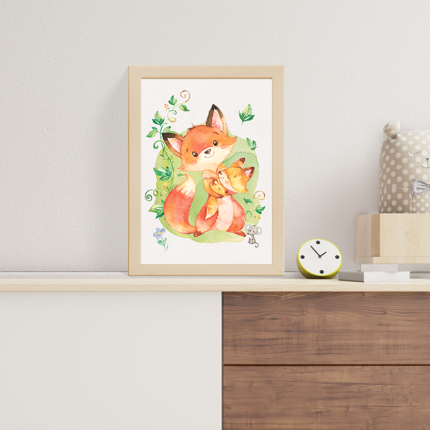 Mutter & Baby Waldtier Poster-Set fürs Kinderzimmer I Babyzimmer Deko
