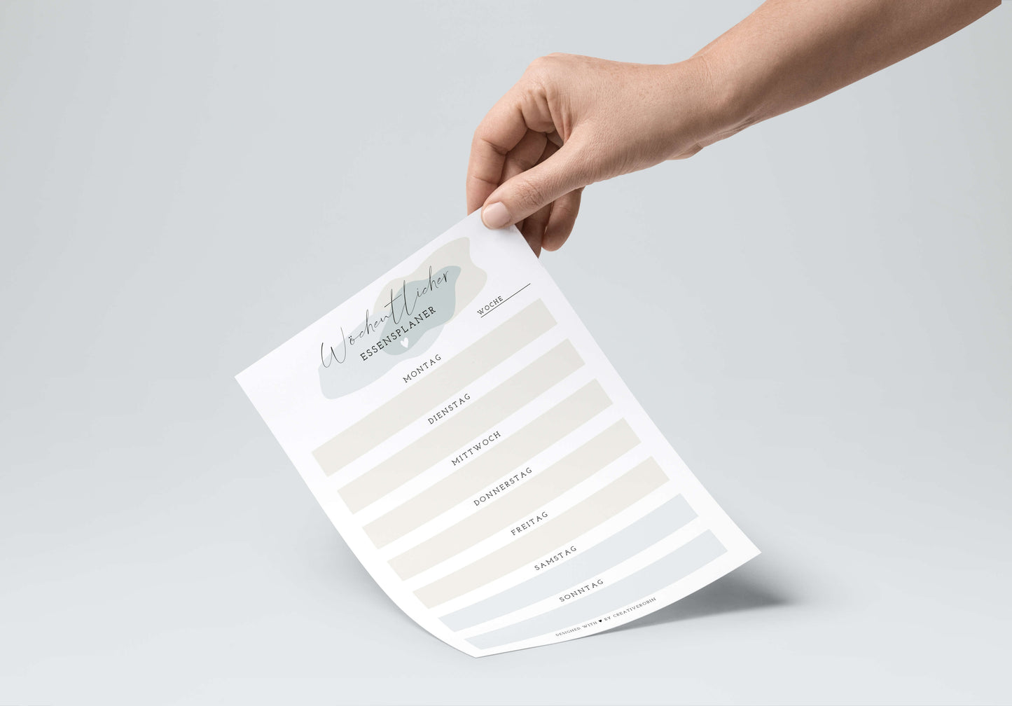 Essensplaner und Einkaufsliste I Menüplaner für die ganze Woche I DIN A5 Notizblock I 50 Blatt | CreativeRobin