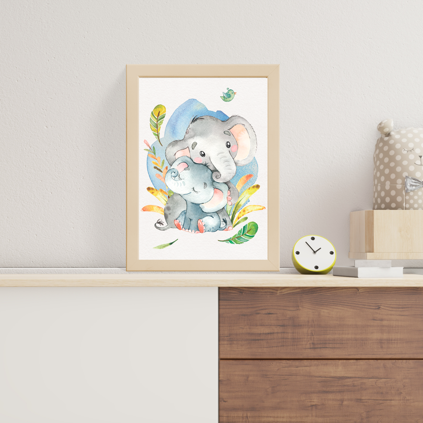 6er Poster-Set von Tieren Afrikas mit Mutter & Baby I Babyzimmer Deko
