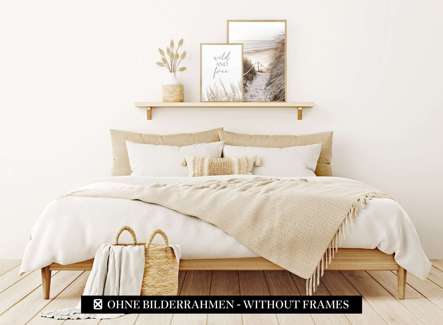 » Strand, Pampasgras & Sprüche « Poster Set als Wohnzimmer Deko | 4x A3 + 2x A4 Wandbilder Collage | ohne Rahmen