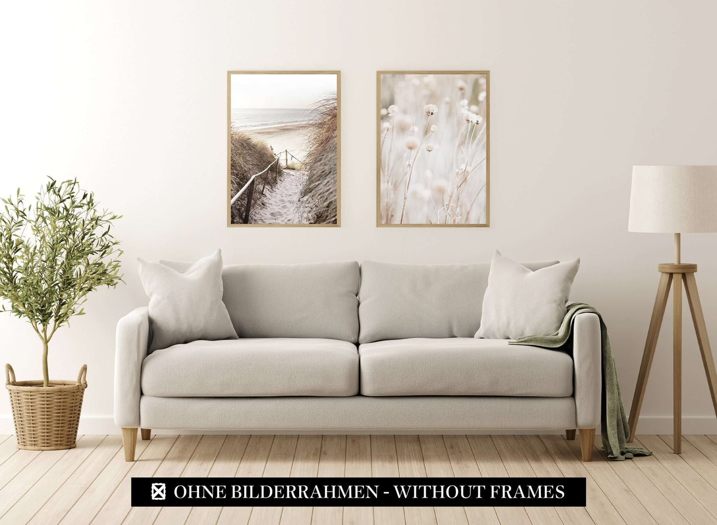 » Strand, Pampasgras & Sprüche « Poster Set als Wohnzimmer Deko | 4x A3 + 2x A4 Wandbilder Collage | ohne Rahmen
