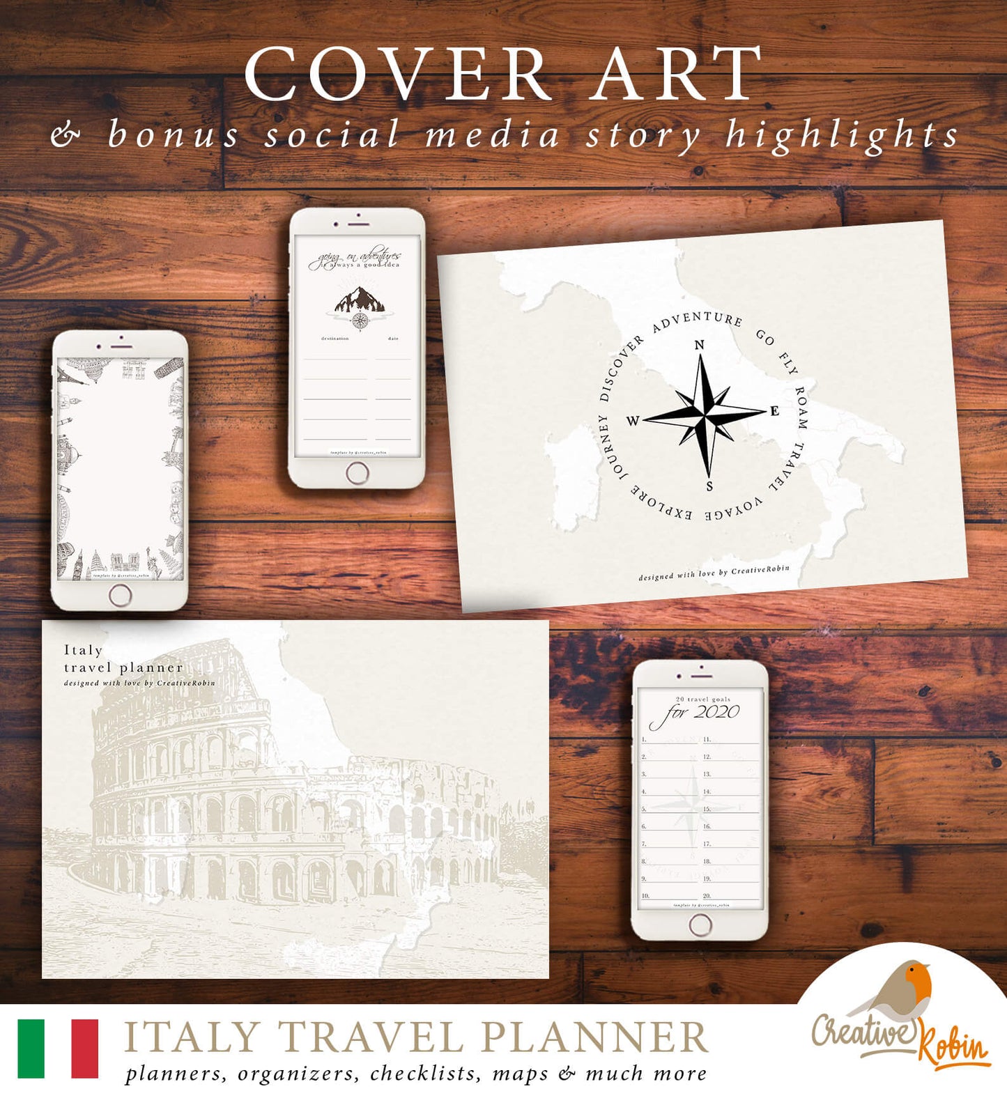 Italien Reiseplaner | mit 56 PDF Seiten | Planer zum Ausdrucken - englisch