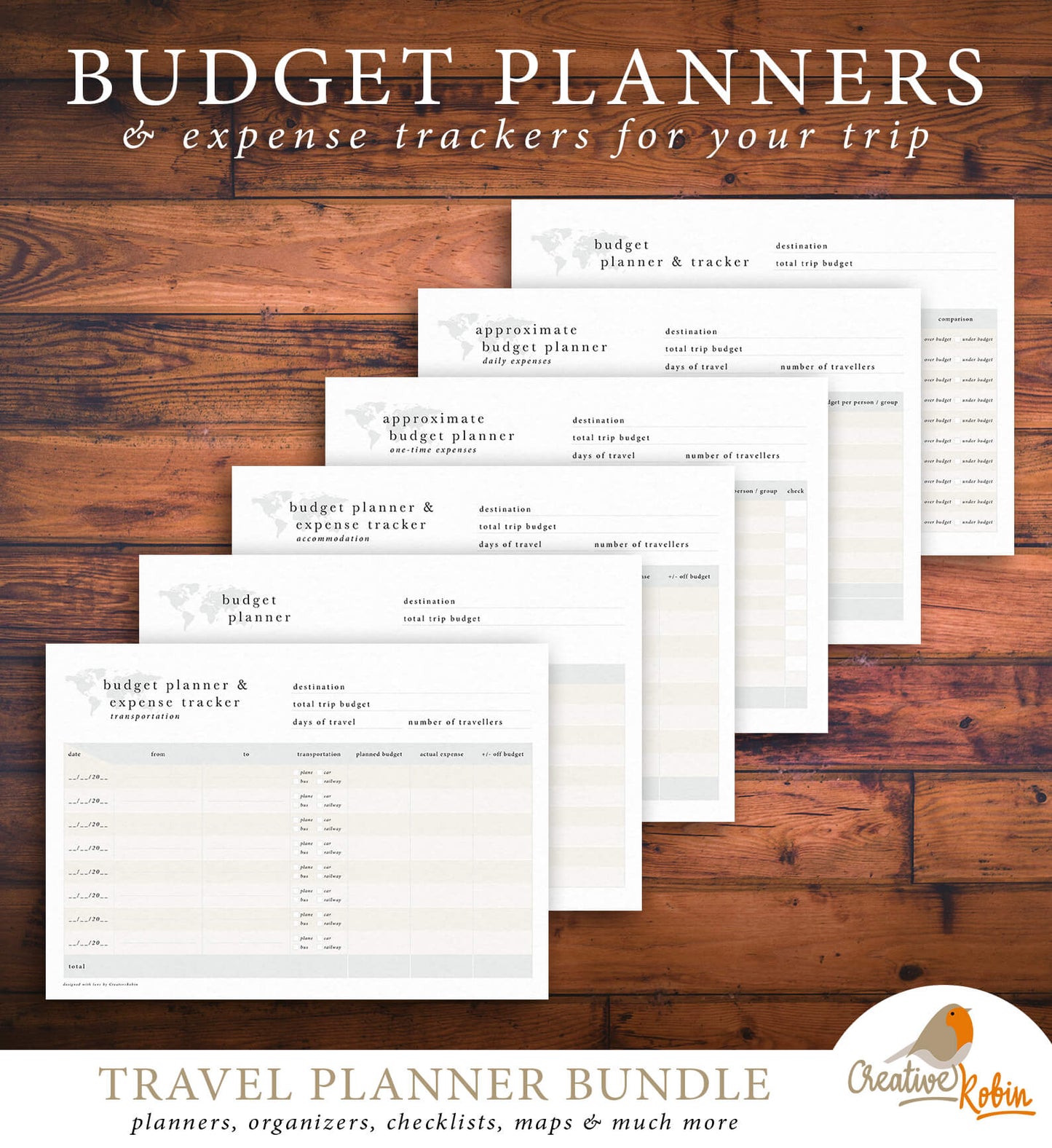 Umfangreicher Reiseplaner | mit 56 PDF Seiten | Planer zum Ausdrucken - englisch