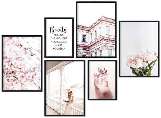 » Mode, Design & Architektur « Poster Set als Wohnzimmer Deko | 4x A3 + 2x A4 Wandbilder Collage | ohne Rahmen