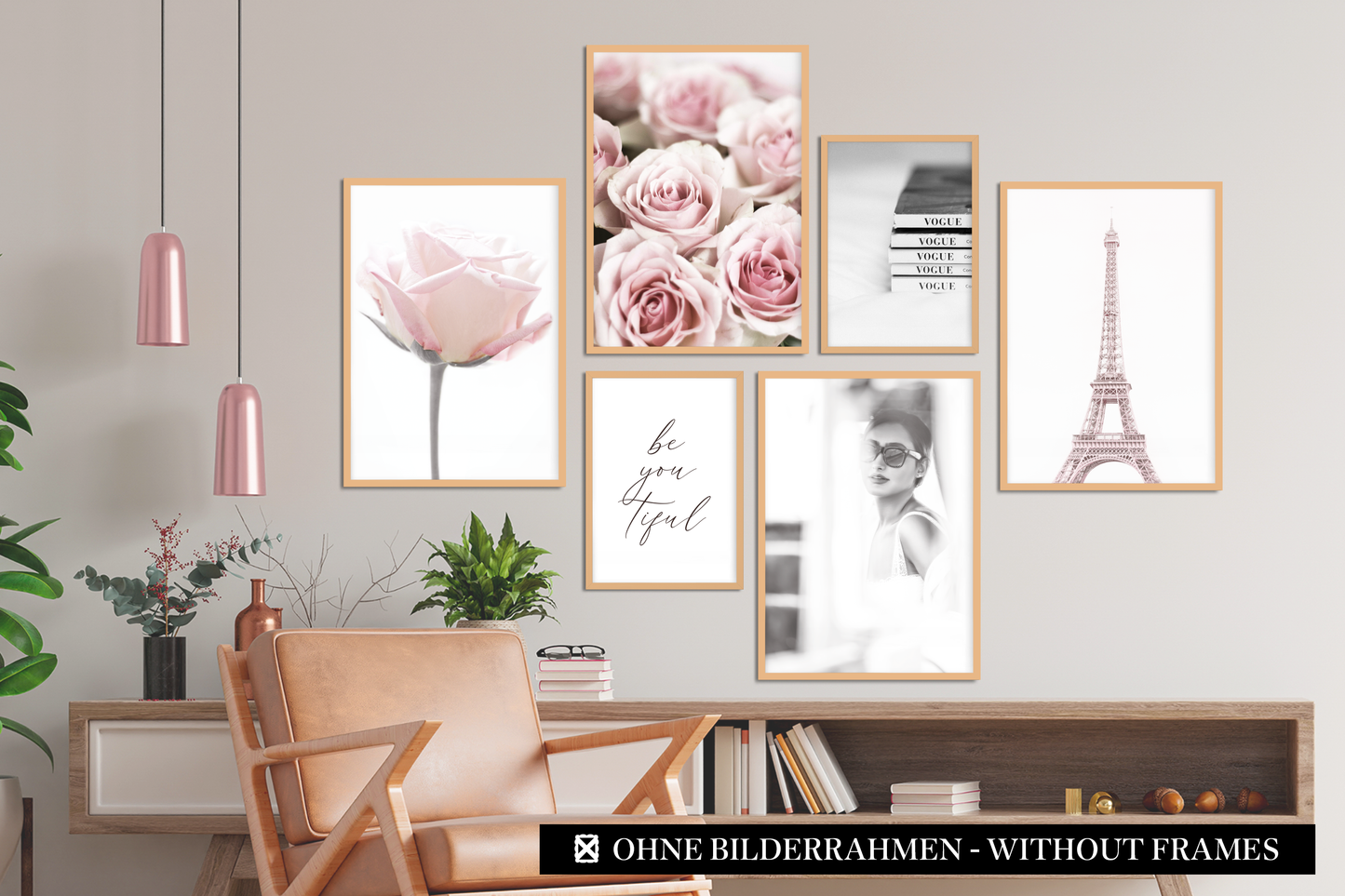 » Mode, Design & Architektur « Poster Set als Wohnzimmer Deko | 4x A3 + 2x A4 Wandbilder Collage | ohne Rahmen