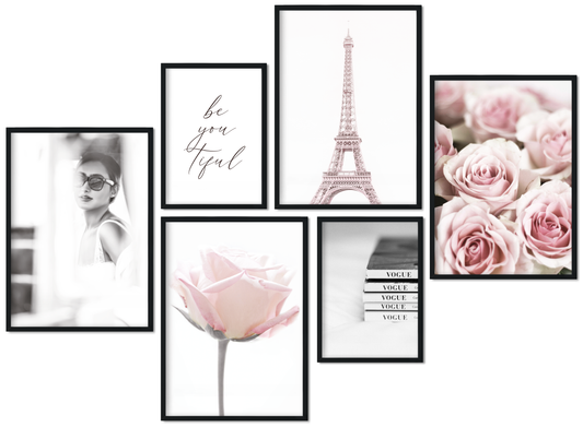 » Fashion & Architektur « Poster Set als Wohnzimmer Deko | 4x A3 + 2x A4 Wandbilder Collage | ohne Rahmen