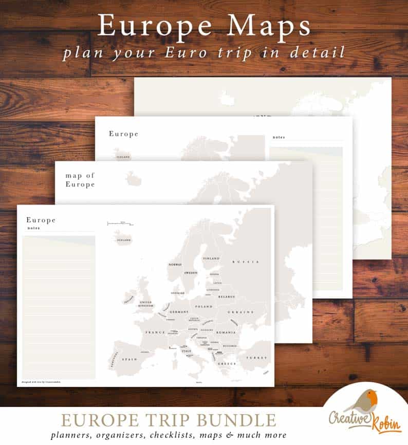 TRAVEL PLANNER EUROPE TRIP PLANNER Printable Planner