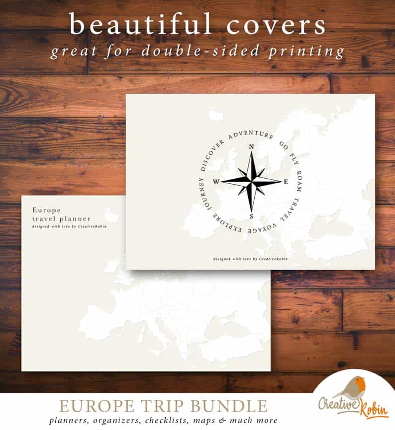 TRAVEL PLANNER EUROPE TRIP PLANNER Printable Planner