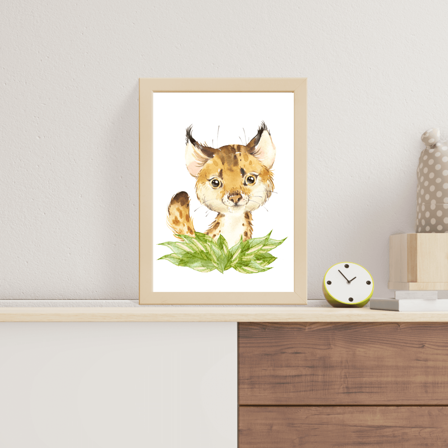 8er Poster-Set Waldtiere Kinderzimmer I Babyzimmer Deko I Eichhörnchen, Igel, Eule, Luchs etc. mit Flora