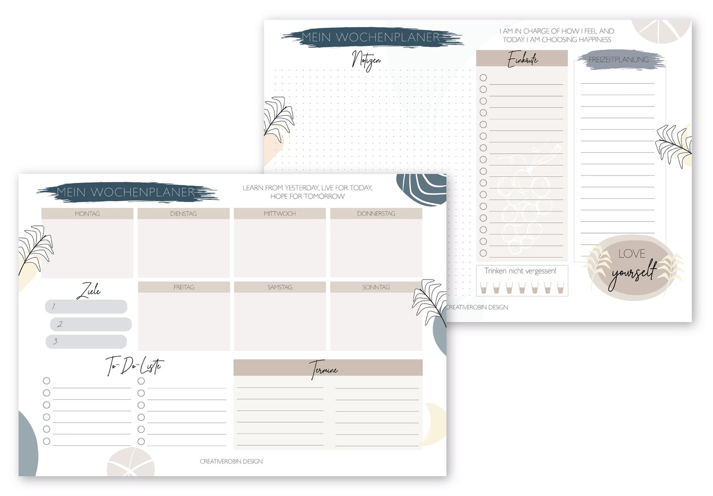 Wochenplaner Block A4 mit 50 Blatt I Praktische Schreibtischunterlage aus Papier mit ToDo Liste & Tagesplaner