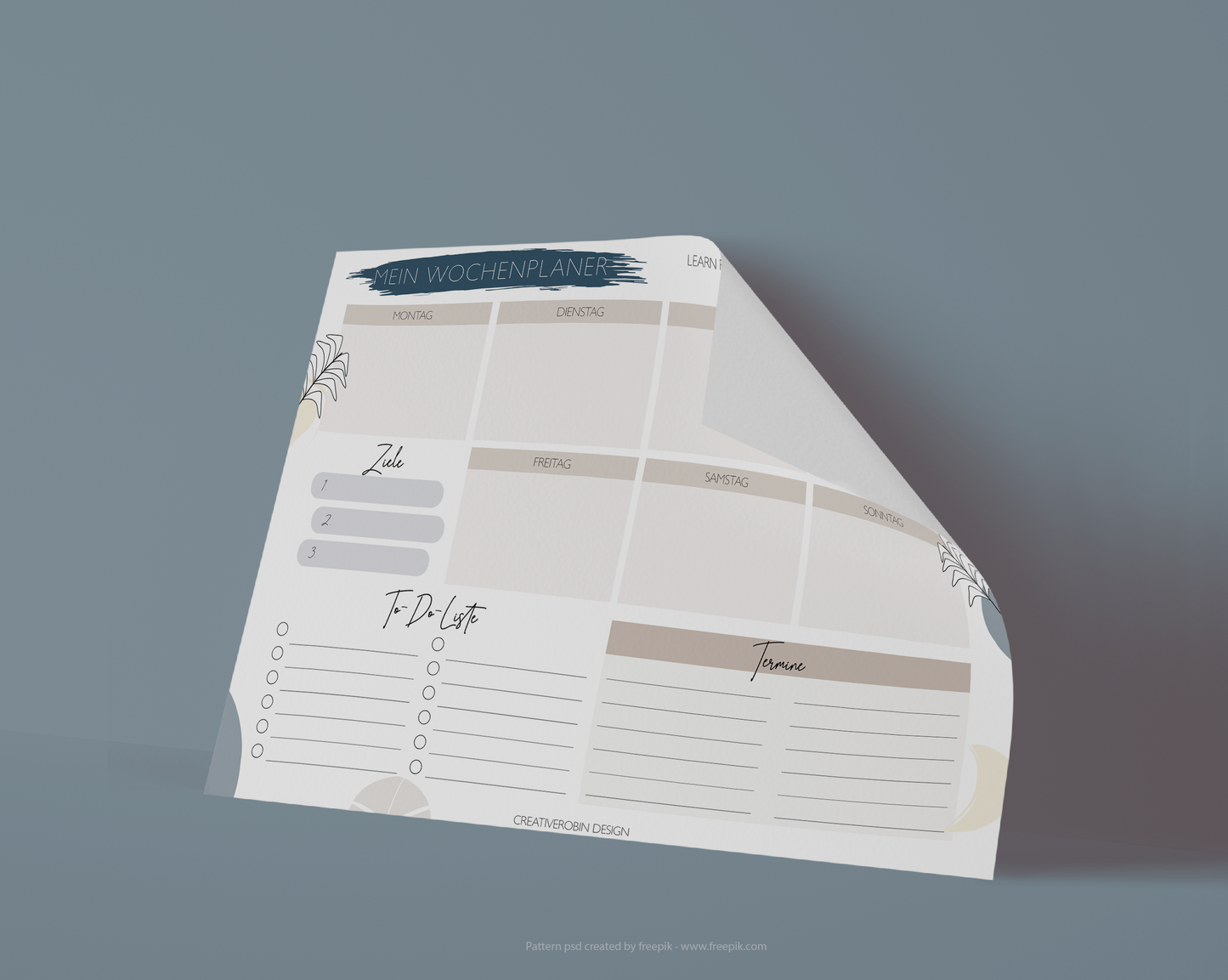 Wochenplaner Block A4 mit 50 Blatt I Praktische Schreibtischunterlage aus Papier mit ToDo Liste & Tagesplaner