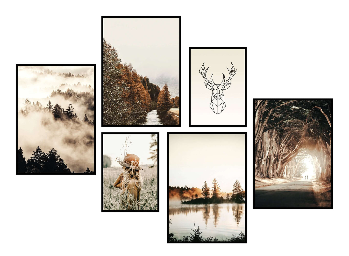 » Herbst « Poster Set als Wohnzimmer Deko | 4x A3 + 2x A4 Wandbilder Collage | ohne Rahmen