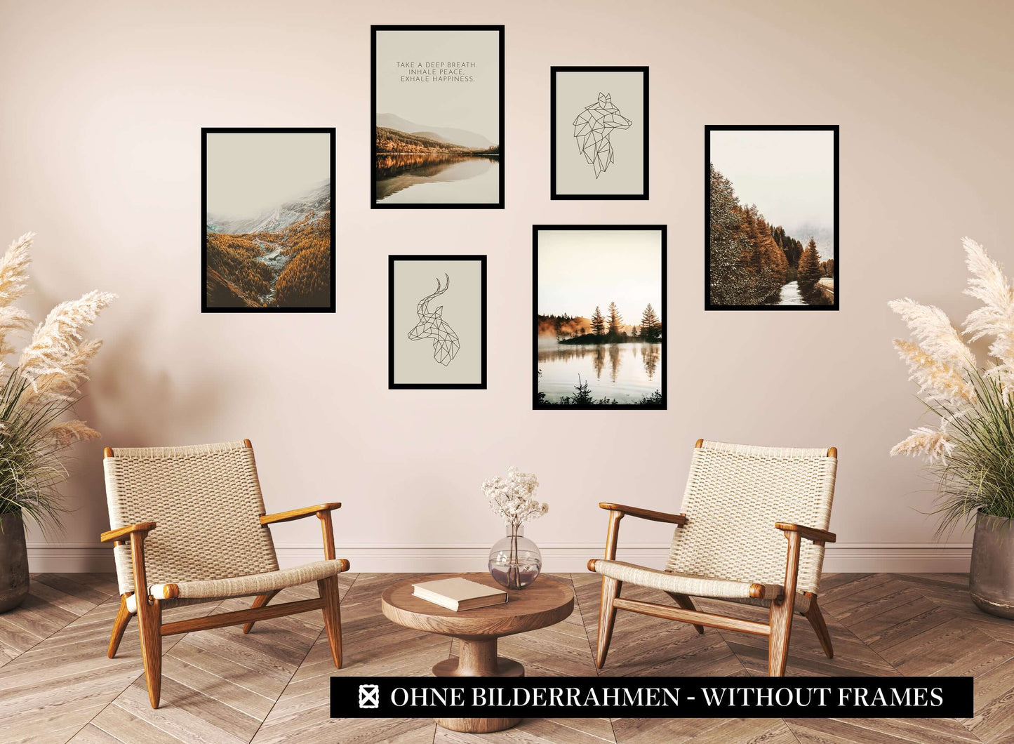 » Herbst « Poster Set als Wohnzimmer Deko | 4x A3 + 2x A4 Wandbilder Collage | ohne Rahmen