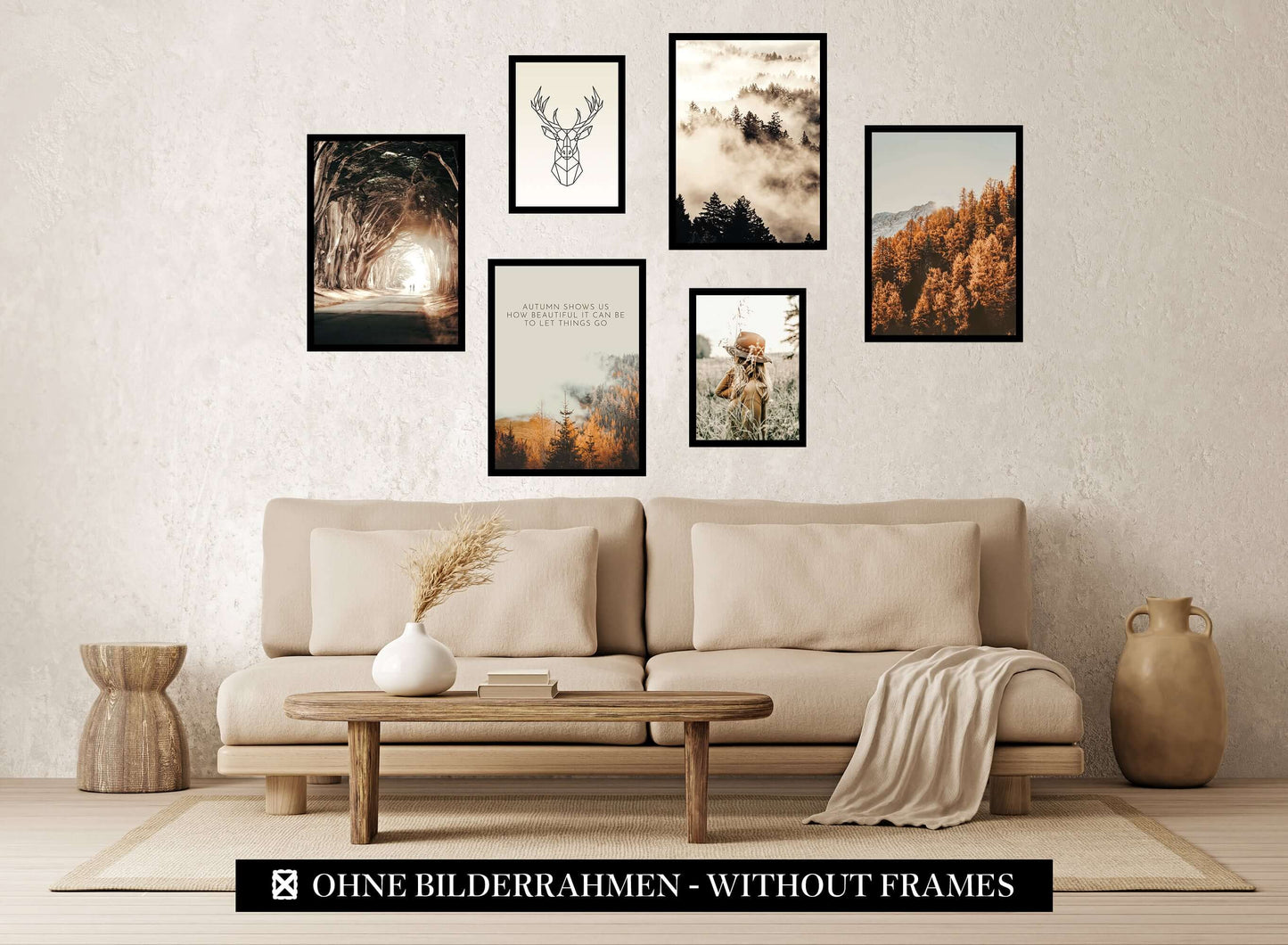 » Herbst « Poster Set als Wohnzimmer Deko | 4x A3 + 2x A4 Wandbilder Collage | ohne Rahmen