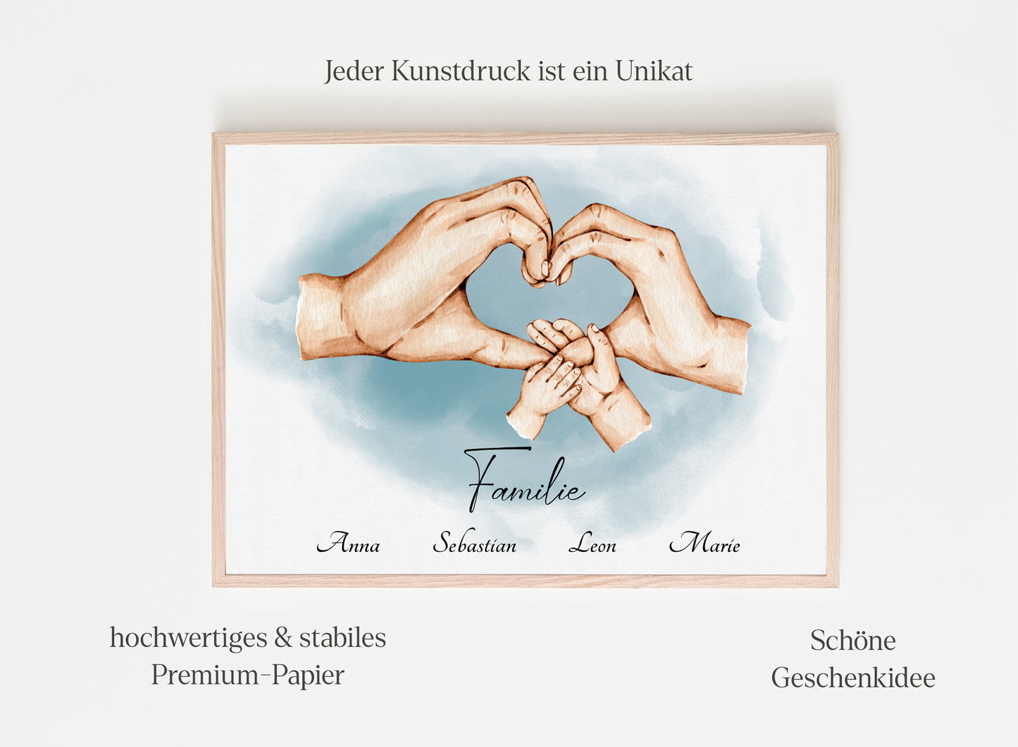 Familienhände-Poster mit Kind & Baby