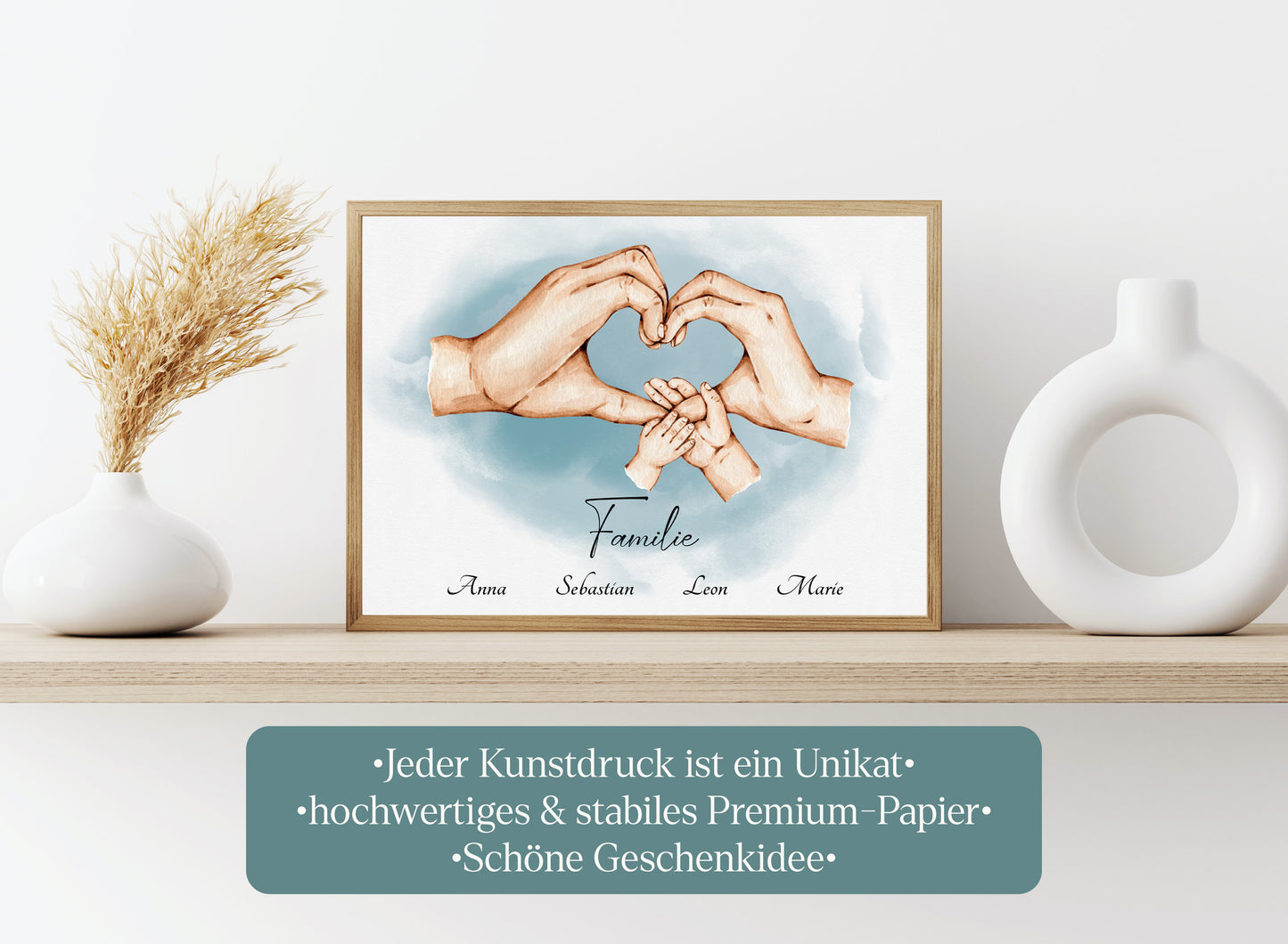 Familienhände-Poster mit Kind & Baby