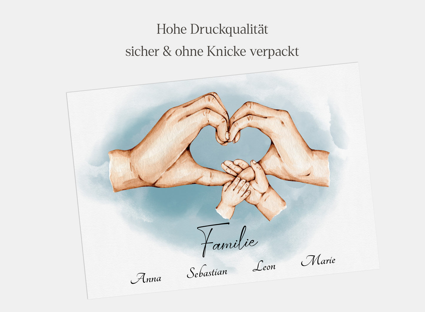 Familienhände-Poster mit Kind & Baby