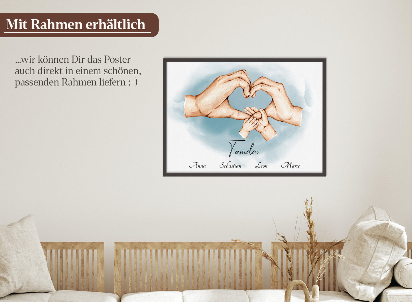 Familienhände-Poster mit Kind & Baby