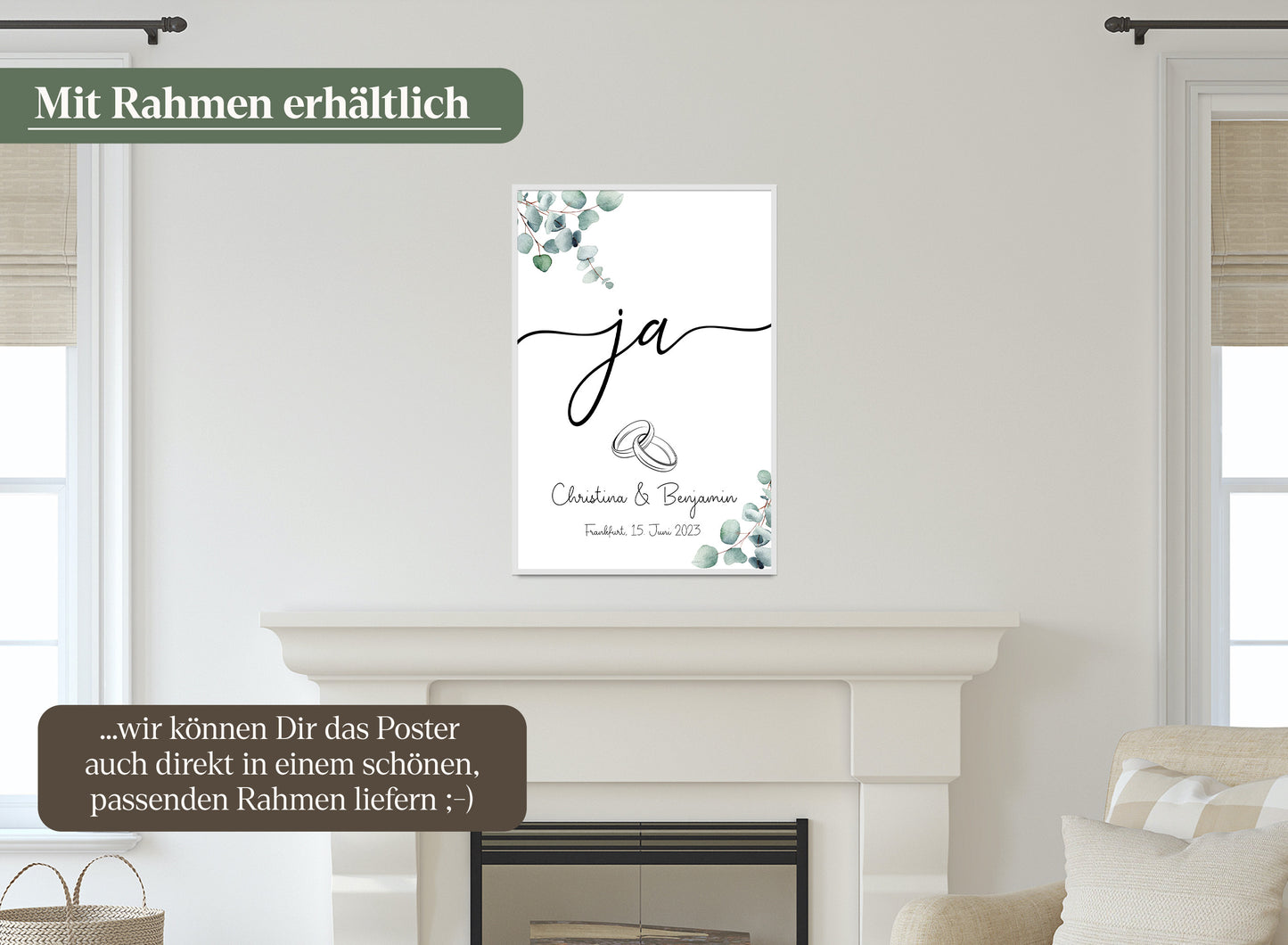 JA-Wort Hochzeits-Poster I Schöne Erinnerung