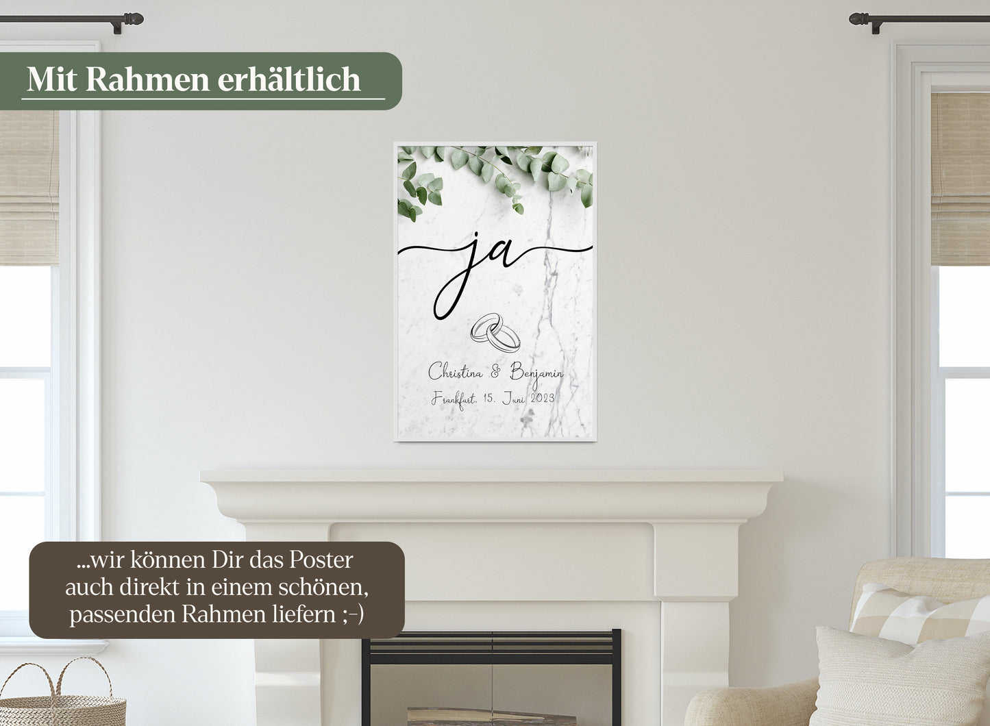 JA-Wort Hochzeits-Poster I Schöne Erinnerung