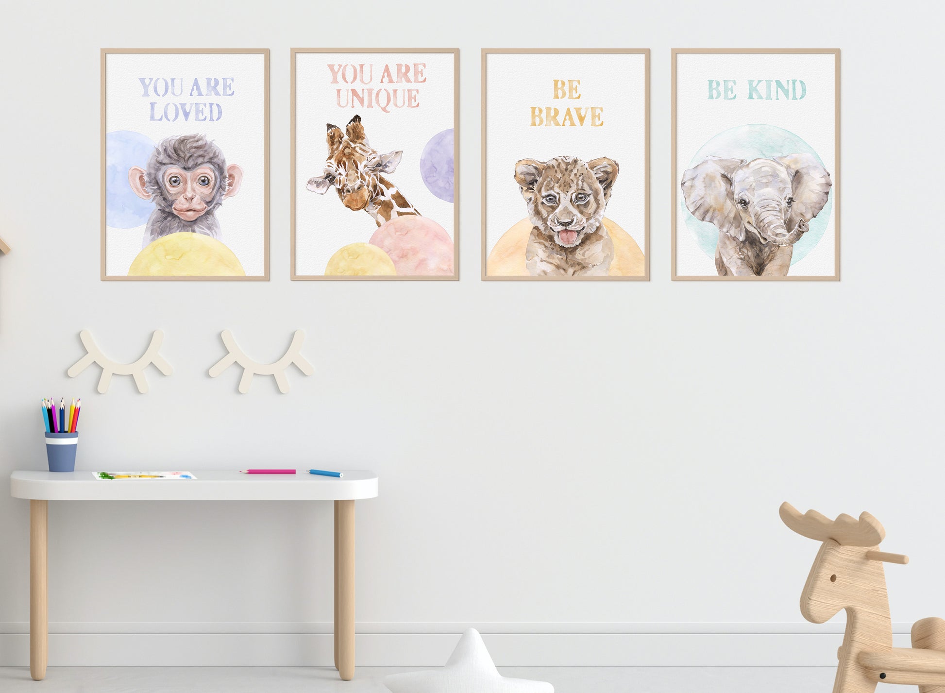 4 Poster Kinderzimmer • Deko • Baby Safari Tiere CreativeRobin •