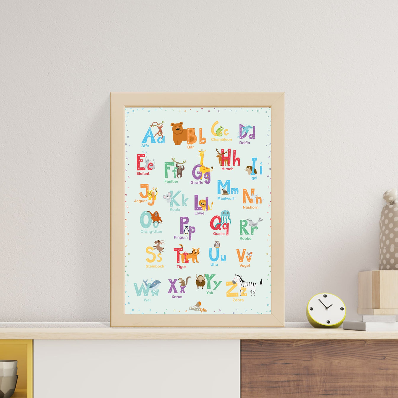 ️ ABC Lernposter mit Tieren 🦁 Kinderzimmer CreativeRobin