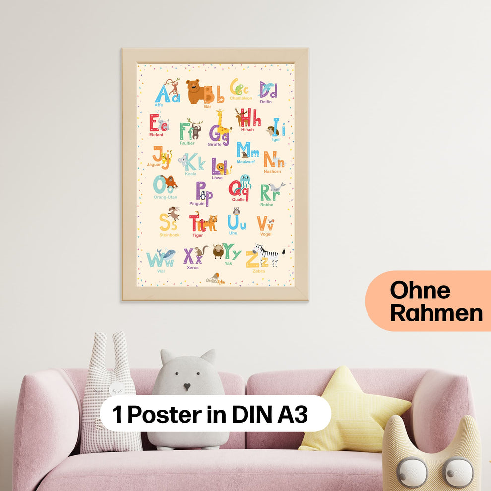 ️ ABC Lernposter mit Tieren 🦁 Kinderzimmer CreativeRobin